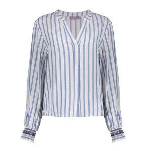 Geisha Blouse striped embroiderd cuff