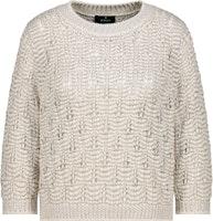 Monari Gebreide ajour trui met lurex