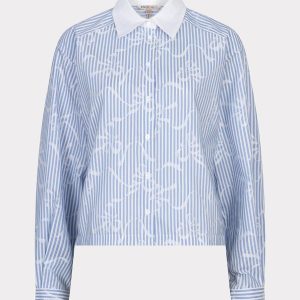 Esqualo Blouse short striped bows