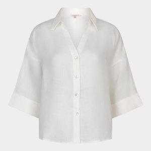 Esqualo Blouse turn up linen