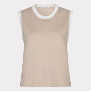 Esqualo Top slv/lss contrast rib basic