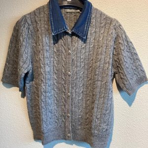 Geisha Cardigan + denim collar
