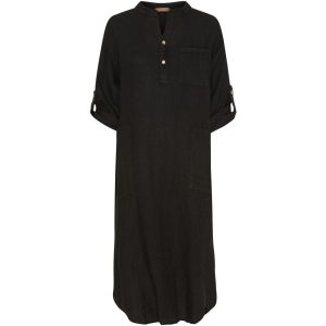 MARTA DU CHATEAU Linnen viscose uni zomerjurk
