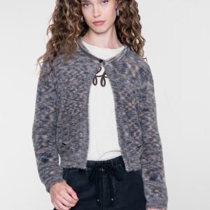 Geisha Round neck hairy cadigan