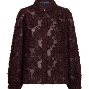 Red Button BLOUSE FRINGES