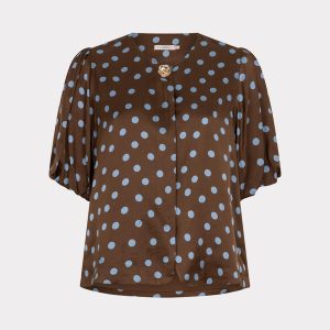 Esqualo Blouse balloon sleeve Polka Do