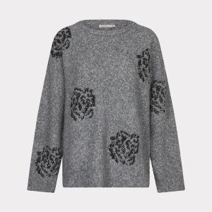 Esqualo Sweater sequin flowers